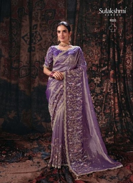 Purple Colour Isha By Sulakshmi Salsa Fabric Designer Saree 9005